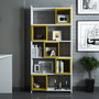 Hanah Home Estantería Bohemia con Estantes Reubicables Blanco y Amarillo